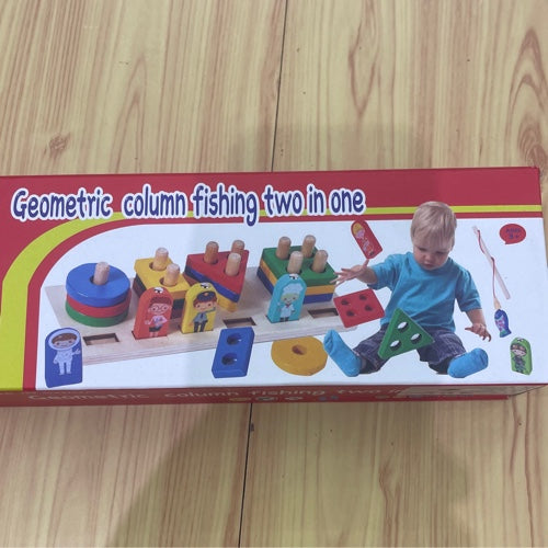 لعبة صيد مغناطيسي لأشكال هندسية ملونة