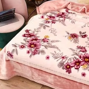 بطانية لون ازهار وردي