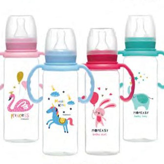 Standard Feeding Bottle with Handle 240ml red