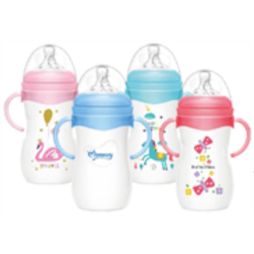 Wide-neck Feeding Bottle With Handle 240ml blue