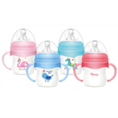 Wide-neck Feeding Bottle With Handle 120ml red