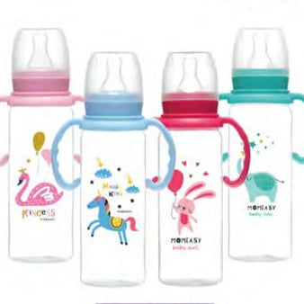 Standard Feeding Bottle with Handle 240ml pink