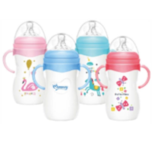 Wide-neck Feeding Bottle With Handle 240ml red