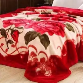 بطانية ازهار لون احمر