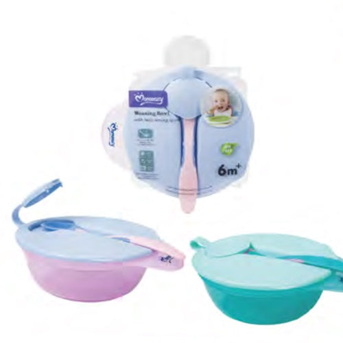 Weaning Bowl with Heat sensing spoon Pink