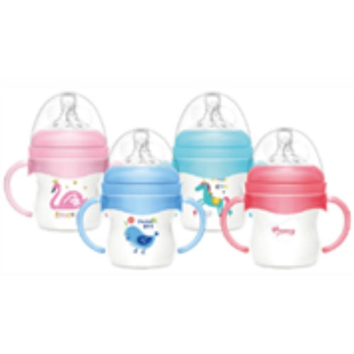 Wide-neck Feeding Bottle With Handle 120ml pink