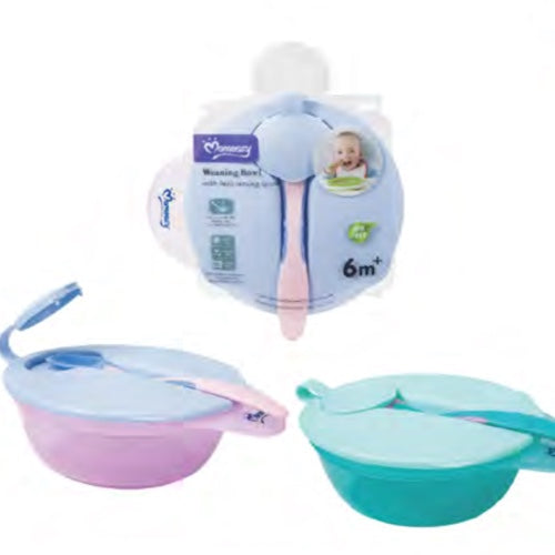 Weaning Bowl with Heat sensing spoon Green